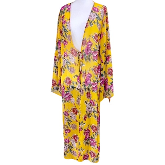 BAND OF GYPSIES Sheer Floral Swim CoverUp - Picture 1 of 2